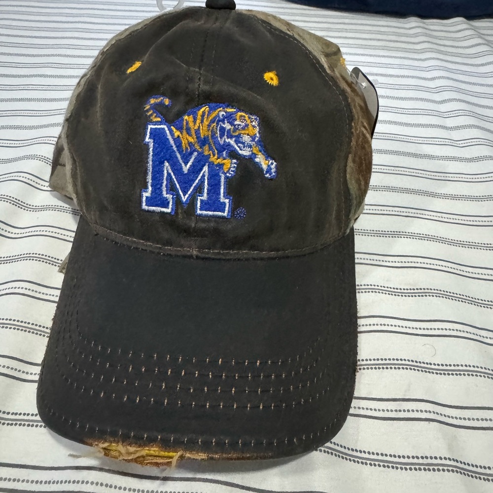 Memphis Tigers Camo Logo Hat Realtree Distressed Cap OS NWT